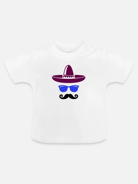 mexican cool - Baby Bio-T-Shirt mit Rundhals - Weiß