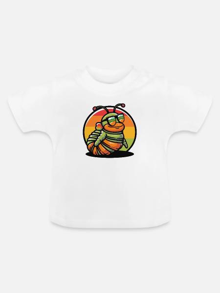 Wurm Cool Sommer - Baby Bio-T-Shirt mit Rundhals - Weiß