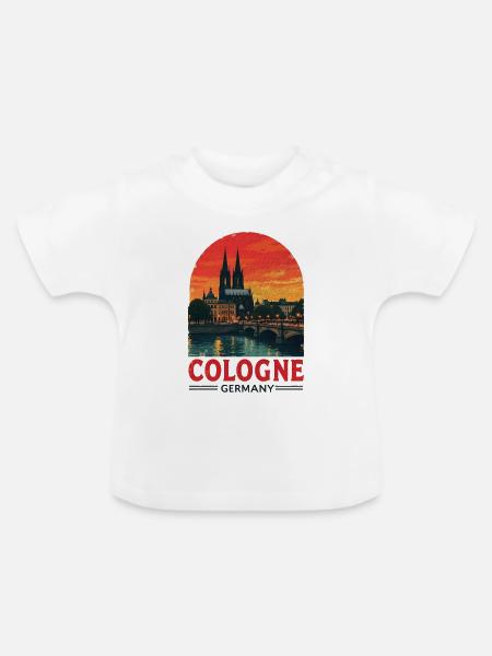 Cologne Germany – Stadtbild Design - Baby Bio-T-Shirt mit Rundhals - Weiß