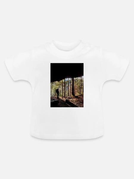 Waldwanderer Naturkunst Design - Baby Bio-T-Shirt mit Rundhals - Weiß