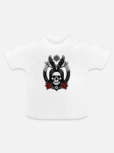 skull and crow - Baby Bio-T-Shirt mit Rundhals - Weiß