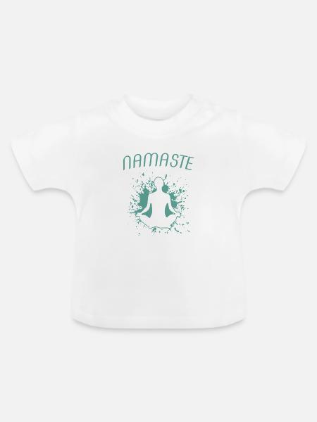 Yoga Namaste Om - Baby Bio-T-Shirt mit Rundhals - Weiß