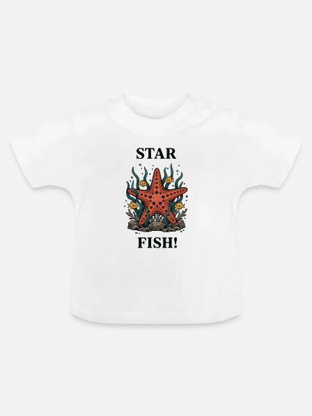 Seestern-Seestern-Ozean - Baby Bio-T-Shirt mit Rundhals - Weiß