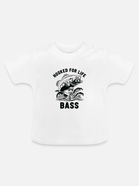 Angeln auf Seebarsch-Fluss - Baby Bio-T-Shirt mit Rundhals - Weiß