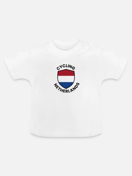 Niederländisches Fahrradwappen - Baby Bio-T-Shirt mit Rundhals - Weiß