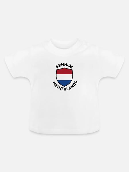 Arnheimer Schild Niederlande - Baby Bio-T-Shirt mit Rundhals - Weiß