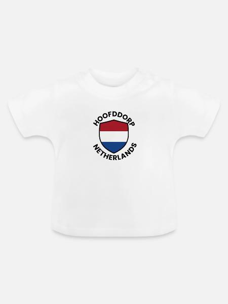Niederländische Schildflagge - Baby Bio-T-Shirt mit Rundhals - Weiß
