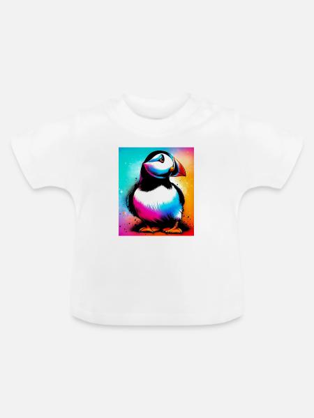Papageitaucher - Baby Bio-T-Shirt mit Rundhals - Weiß