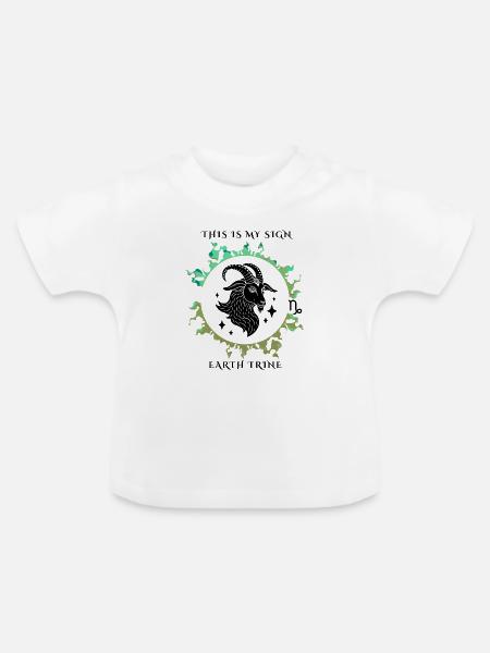 Mein Zeichen Steinbock - Baby Bio-T-Shirt mit Rundhals - Weiß