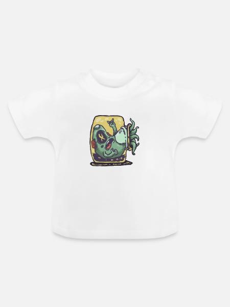 Alieno-Avocado im Toaster - Baby Bio-T-Shirt mit Rundhals - Weiß