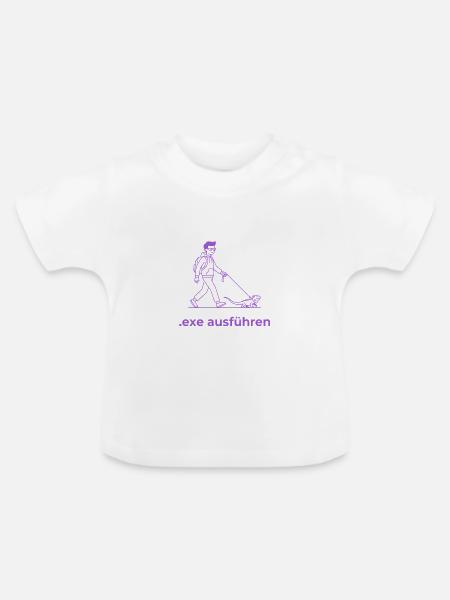 Admin Exe Ausführen lila - Baby Bio-T-Shirt mit Rundhals - Weiß