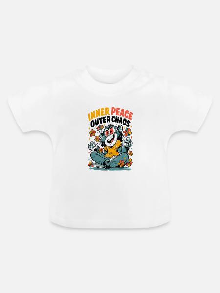 Innerer Frieden Äußeres Chaos - Baby Bio-T-Shirt mit Rundhals - Weiß
