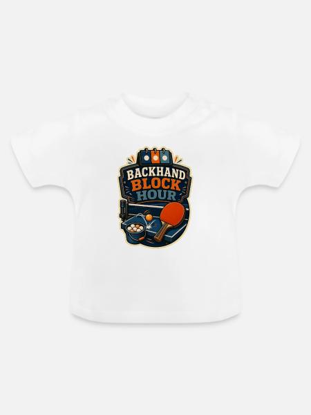 BACKHAND BLOCK HOUR Computer - Baby Bio-T-Shirt mit Rundhals - Weiß