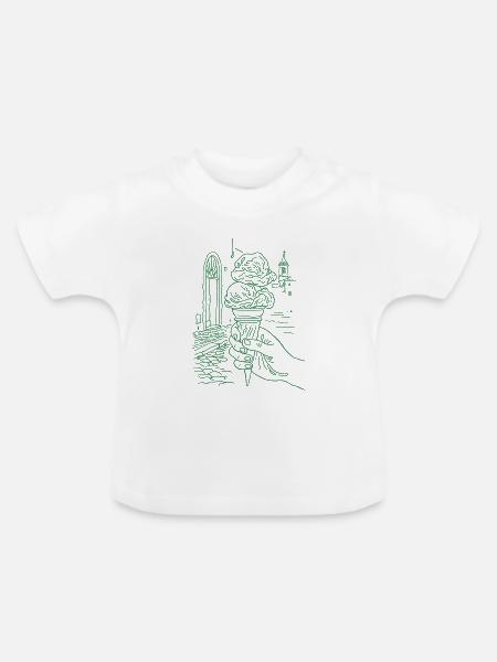 Sommer Eis - Baby Bio-T-Shirt mit Rundhals - Weiß