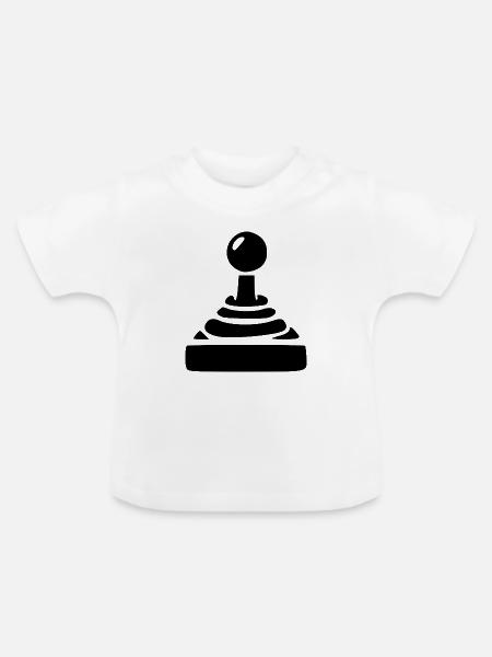 Joystick Geschenk Gamer - Baby Bio-T-Shirt mit Rundhals - Weiß