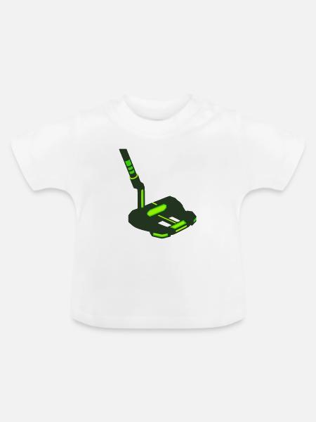 Golf Putter Schlaeger Icon - Baby Bio-T-Shirt mit Rundhals - Weiß
