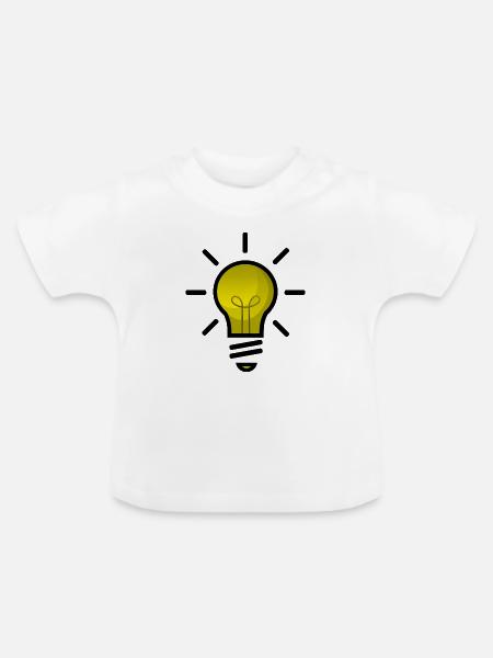 Klassische Glühbirne als Symbol - Baby Bio-T-Shirt mit Rundhals - Weiß