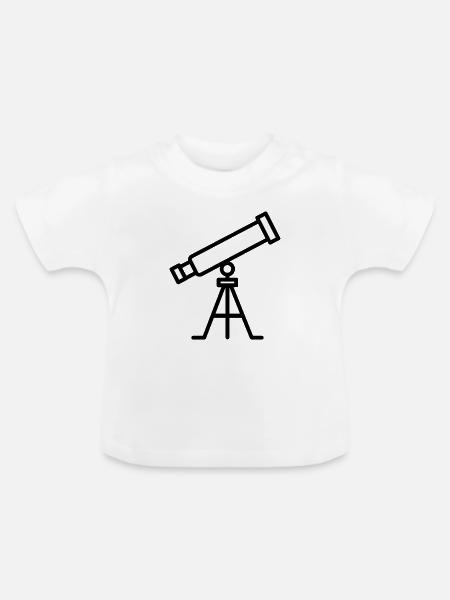 Teleskop - Baby Bio-T-Shirt mit Rundhals - Weiß