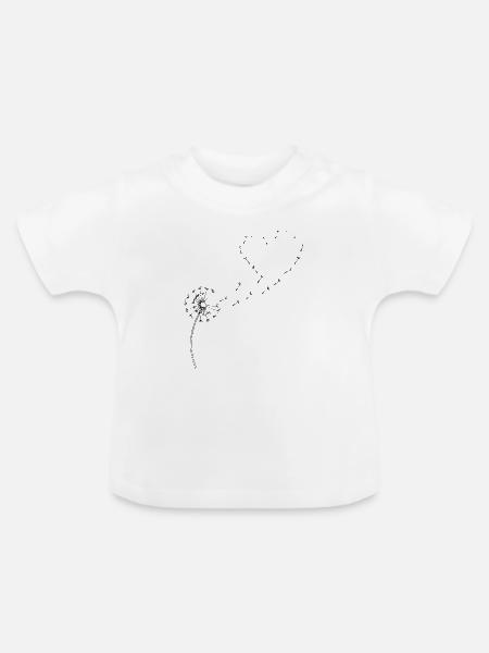 Löwenzahn Pusteblume - Baby Bio-T-Shirt mit Rundhals - Weiß