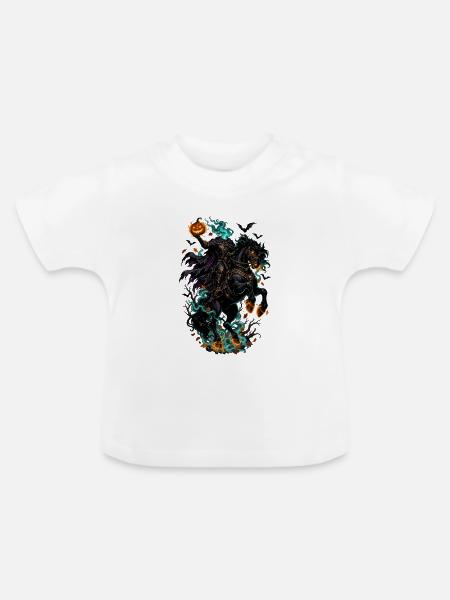 Kürbisgeist-Reiter im Feuerschimmer - Baby Bio-T-Shirt mit Rundhals - Weiß