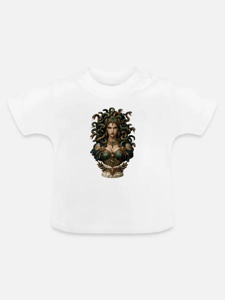 Medusa Krone der Schlangen - Baby Bio-T-Shirt mit Rundhals - Weiß