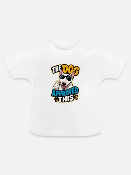 Bullterrier - Baby Bio-T-Shirt mit Rundhals - Weiß