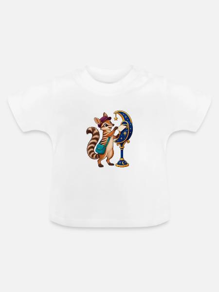 Mondnacht-Postläufer Eichhörnchen - Baby Bio-T-Shirt mit Rundhals - Weiß