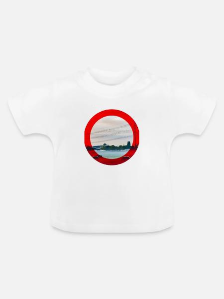 Rotkreis-Landschaft - Baby Bio-T-Shirt mit Rundhals - Weiß
