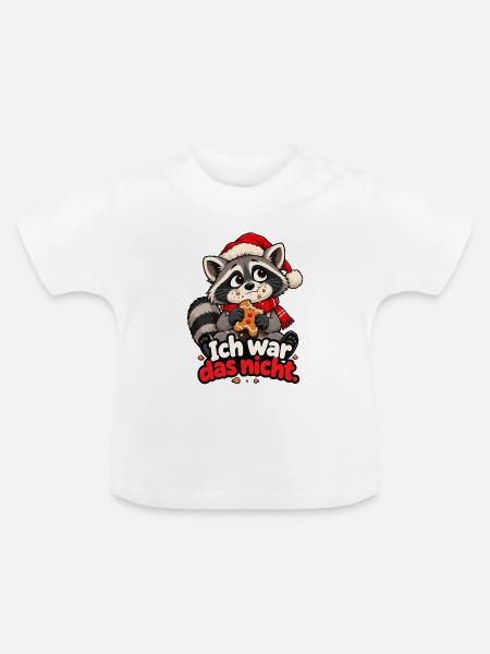 Unschuldiger Waschbär - Baby Bio-T-Shirt mit Rundhals - Weiß