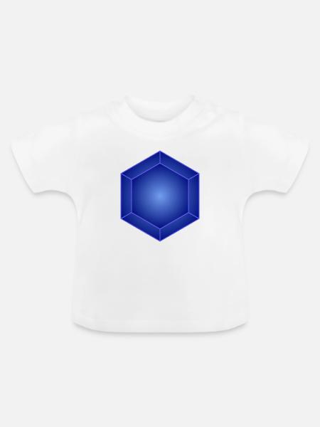 Azure Hexa Prism Glow - Baby Bio-T-Shirt mit Rundhals - Weiß