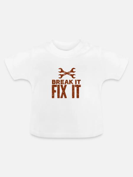 Auto Oldtimer - Baby Bio-T-Shirt mit Rundhals - Weiß