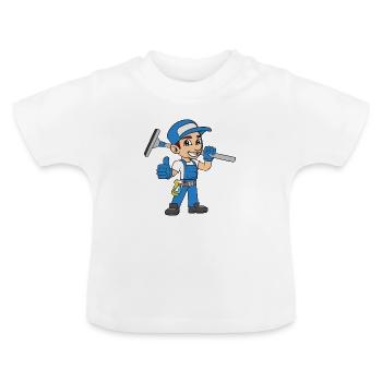 Nettoyeurs de bâtiments - T-shirt bio col rond Bébé - blanc - Devant