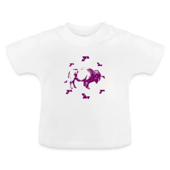 Bison - Büffel - Baby Bio-T-Shirt mit Rundhals - Weiß - Vorne