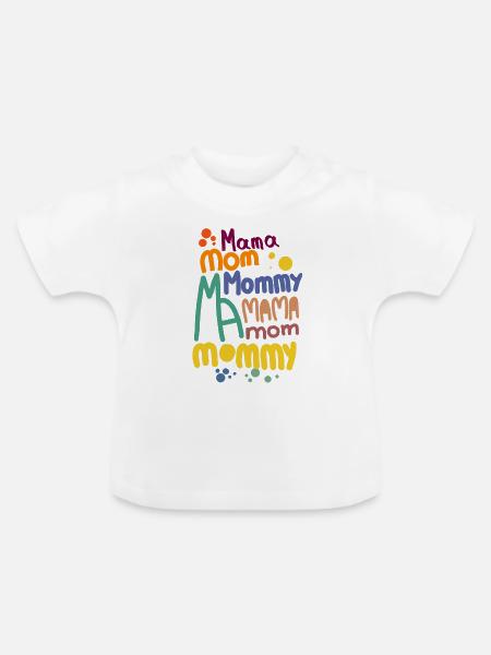 Mama - Baby Bio-T-Shirt mit Rundhals - Weiß