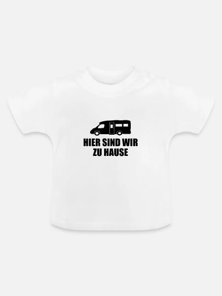 camping - Baby Bio-T-Shirt mit Rundhals - Weiß