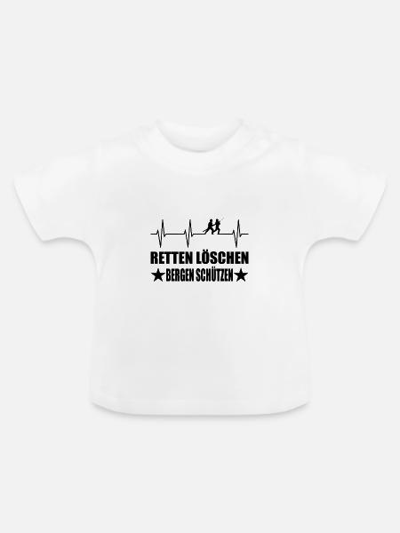 Feuerwehr - Baby Bio-T-Shirt mit Rundhals - Weiß