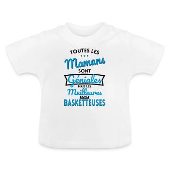 Mamans géniales les meilleures sont Basketteuses - T-shirt bio col rond Bébé - blanc - Devant