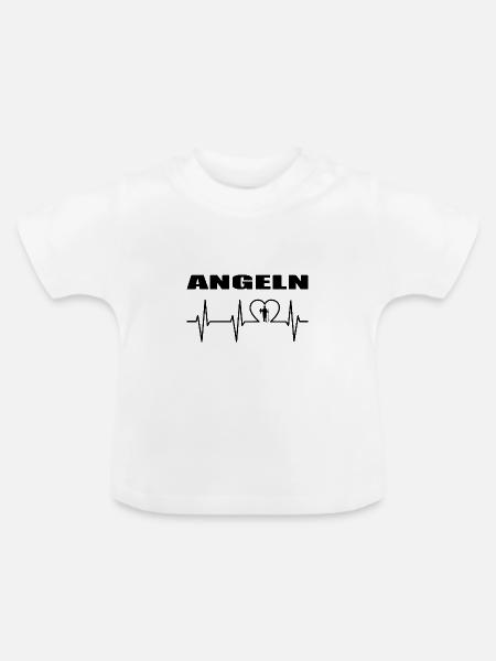 Angeln - Baby Bio-T-Shirt mit Rundhals - Weiß