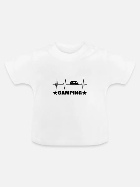 Camping - Baby Bio-T-Shirt mit Rundhals - Weiß