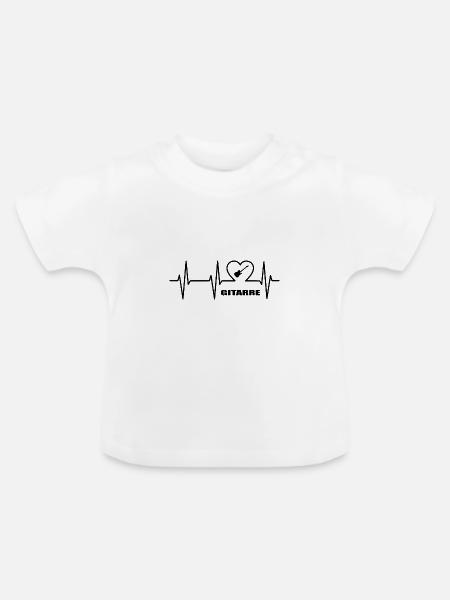 Gitarre - Baby Bio-T-Shirt mit Rundhals - Weiß