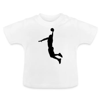 Joueur de basket-ball Slam dunk - T-shirt bio col rond Bébé - blanc - Devant