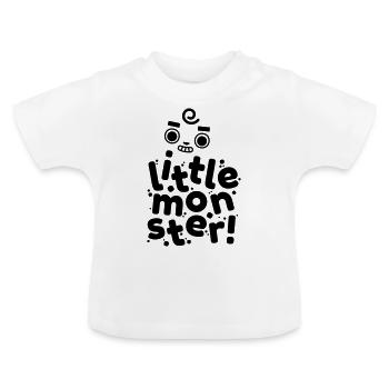 Monsterhide Little Monster - Baby Bio-T-Shirt mit Rundhals - Weiß - Vorne