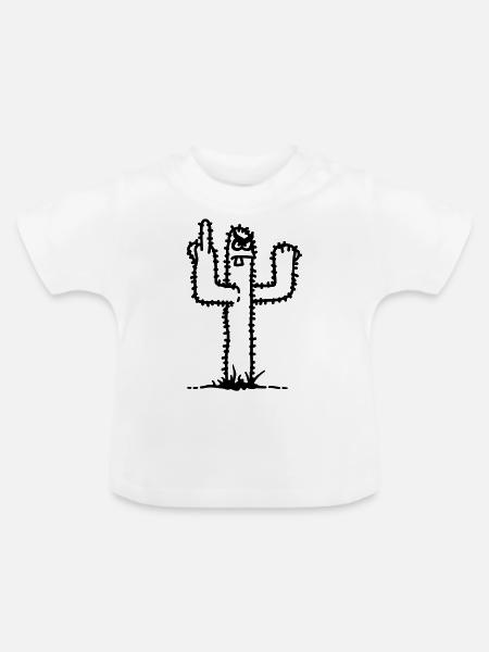 cactus - Baby Bio-T-Shirt mit Rundhals - Weiß