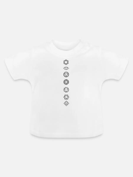 Sieben Chakren - Baby Bio-T-Shirt mit Rundhals - Weiß