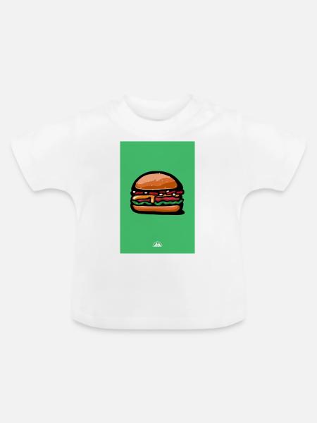 Cheeseburger - Baby Bio-T-Shirt mit Rundhals - Weiß