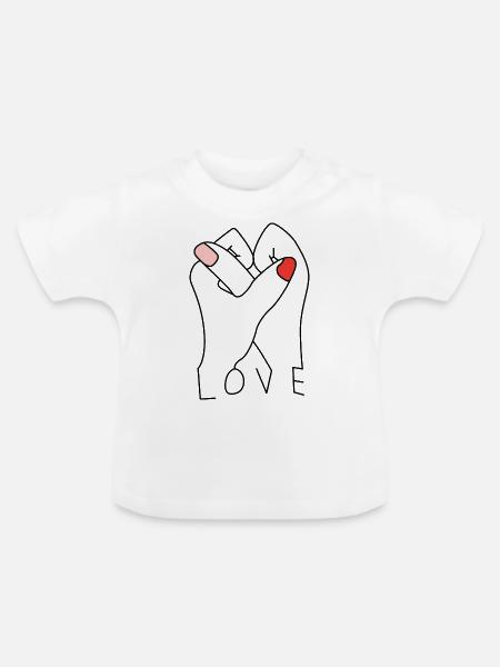 Liebe - Baby Bio-T-Shirt mit Rundhals - Weiß