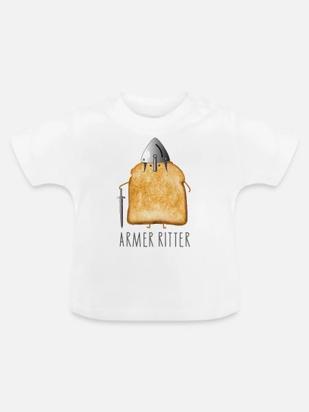 Toast armer Ritter - Baby Bio-T-Shirt mit Rundhals - Weiß