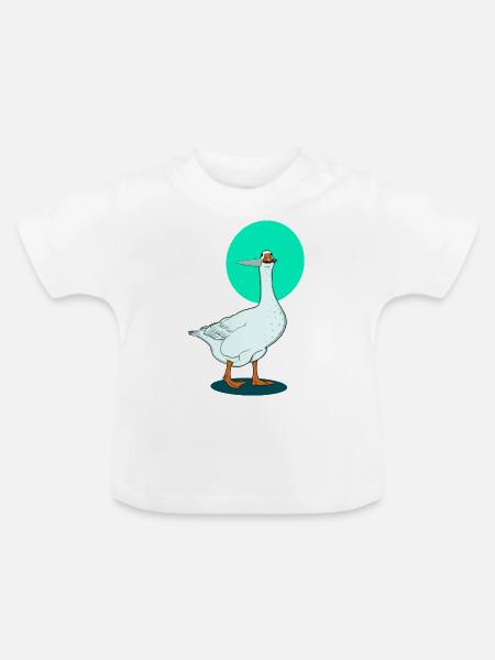 Gefährliche Gans - Baby Bio-T-Shirt mit Rundhals - Weiß