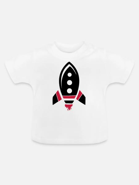 rocket - Baby Bio-T-Shirt mit Rundhals - Weiß