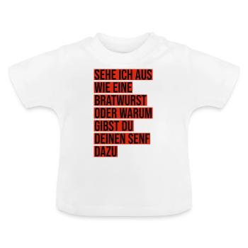 Moutarde Bratwurst - T-shirt bio col rond Bébé - blanc - Devant